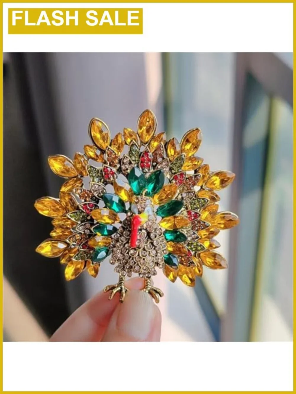 Rhinestone Turkey Brooch Lapel Pin Thanksgiving Crystal Jewelry Gift